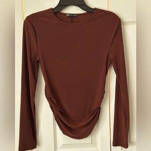 Zara Women's Brown Long Sleeve Top
